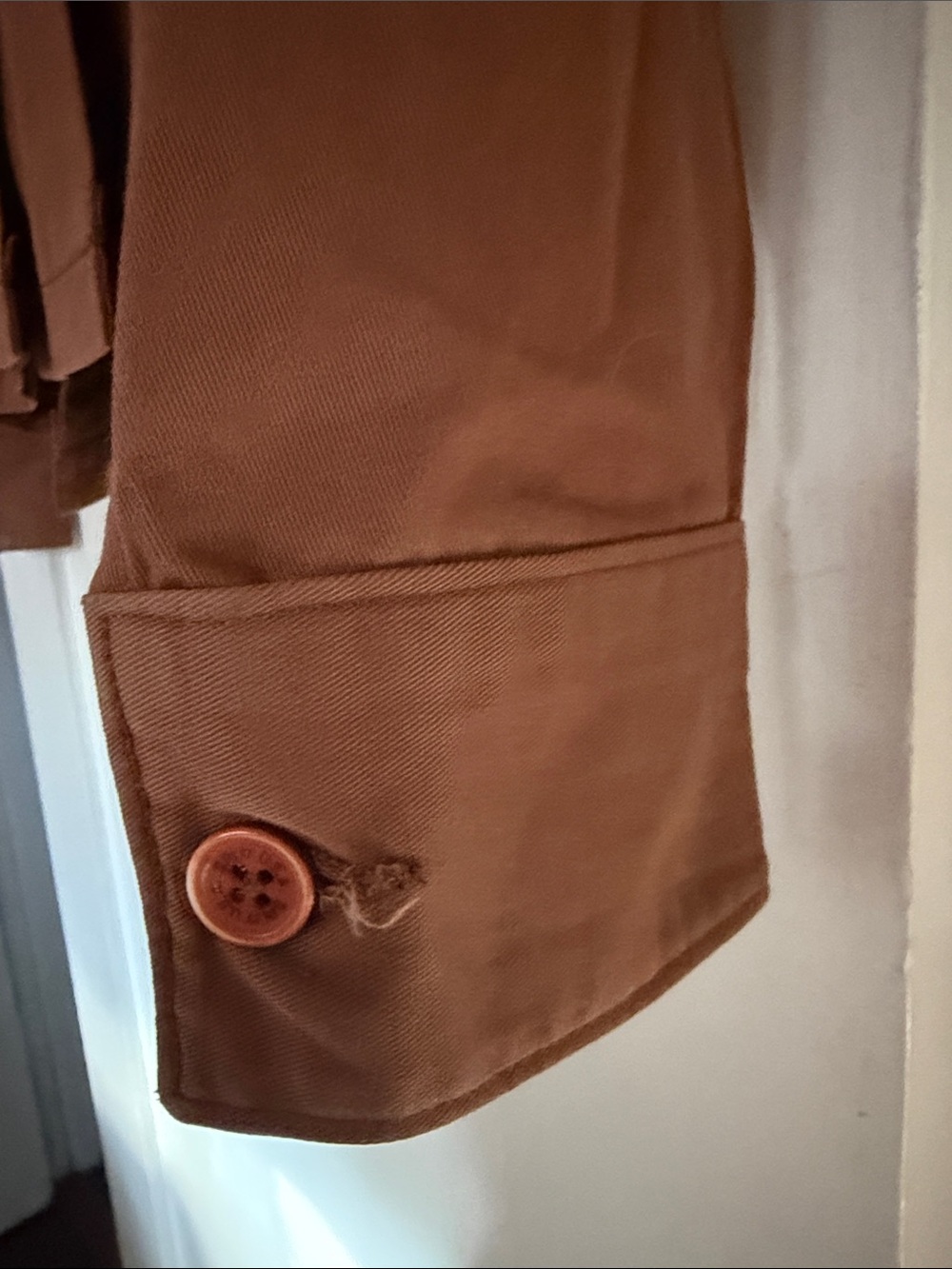 split Brown Button-Front Utility Jacket - Picture 4 of 4